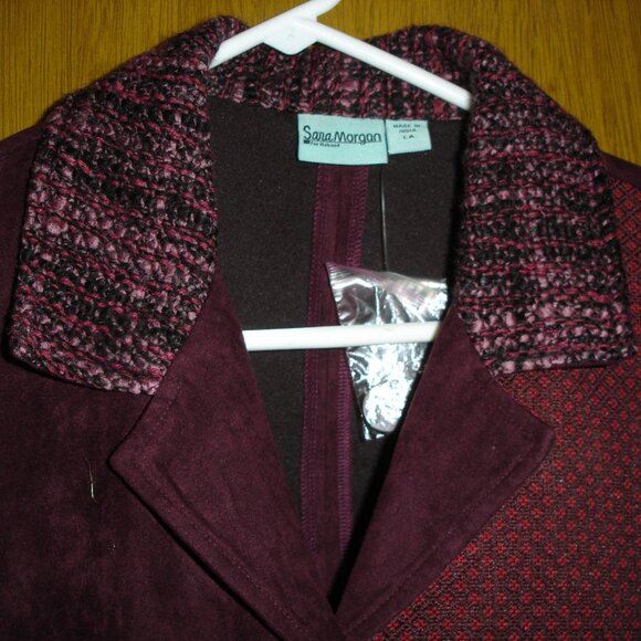 WOMENS SARA MORGAN For HABAND 3 PIECE PANTSUIT SIZE LA BURGANDY - Picture 4 of 16